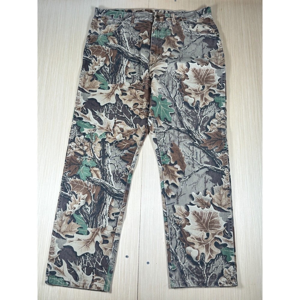 Men Pants 40x32 Multicolor Wrangler Cotton 5-Pocket Straight Leg Zip Fly Hunting